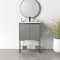 Save space and make your bathroom appear bigger with this floating vanity in a concrete grey finish. Modern Wall Mounted Bathroom Vanities Allmodern