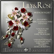 Although the value of each stem varies, below is an approximate stem count for our mixed bouquets. Second Life Marketplace Bridal Bouquet Lily Rose Claret Wedding Flowers By L B
