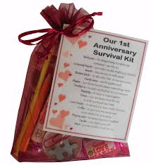 Smile Gifts Uk 1st Anniversary Survival Kit Gift Great Novelty Present For First Anniversary Or Wedding Anniversary For Boyfriend Girlfriend Husband Wife Amazon Co Uk Office Products