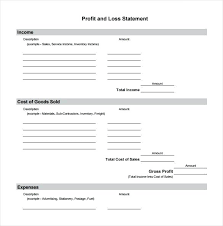 Profit Loss Statement Form Free Download And Simple – home of ...