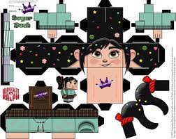 Vanellope Von Schweetz Cubeecraft From Disney S Wreck It Ralph Paper Toy Disney Disney Paper Dolls Paper Toys Template