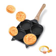 The long handles remains cool on the stovetop Egg Frying Pan 4 Cups Egg Cooker Pan For Breakfast Home Cooking Multi Fried Burger Pancake Pan Buy Online In Bahamas At Bahamas Desertcart Com Productid 228598813