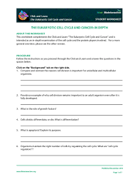 Maybe you would like to learn more about one of these? The Eukaryotic Cell Cycle And Cancer Worksheet Answers Nidecmege
