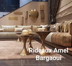 Tissus pour salon marocain traditionnel : Decoration Salon Marocain Le Luxe Rideaux Amel Bargaoui Facebook
