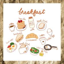 Breakfast Illustration Breakfast Food Illustration Breakfast Breakfast Food Food Illustration Food Cute Food Drawings Food Illustrations Food Drawing