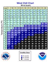 43 expert wind chil chart