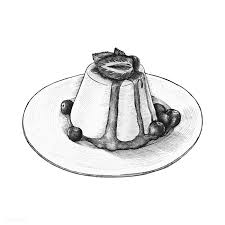 Download Premium Vector Of Hand Drawn Pudding A Savory Dish 410524 How To Draw Hands Cake Drawing Desserts Drawing