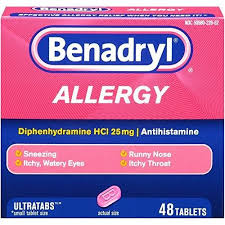Benadryl Ultratab Antihistamine Allergy Medicine Tablets 48 Count Allergy Medicine Itchy Throat Allergy Tablets