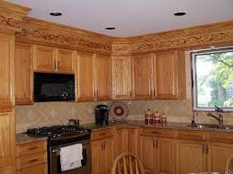 Modernizing an 80's oak kitchen on a tiny budget. Molding On Soffit Good Idea To Cover It S Ugliness Description From Pinterest Com I Searched For Kitchen Soffit Above Kitchen Cabinets Oak Kitchen Cabinets