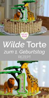Deko in blau, silber und weiß. Wild And One Die Wilde Dschungel Torte Zum Ersten Geburtstag Ich Mit Kind