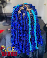 Faux braids look like real ones but protect your natural hair. Blue And Light Blue Butterfly Locs Black Hair Tribe