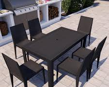 Image of modern garden furniture set with a sleek table and comfortable chairs