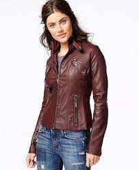 Jou Jou Faux Leather Band Collar Moto Jacket Coats Women Macy S Faux Leather Moto Jacket Leather Coat Jacket Jackets