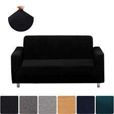 Black And White Striped Sofa Cover Homaxy Jacquard Stretch Sofa Slipcovers Vintage Thick Stripe Furniture Couch Fitted Protectors Cover 3 Slipcovered Sofa Striped Furniture Leather Sofa Covers