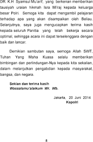 Kepala Kepolisian Negara Republik Indonesia Sambutan Pada Acara Peringatan Isra Mi Raj Nabi Muhammad Saw 1435 H 2014 H Tanggal 20 Juni Pdf Download Gratis