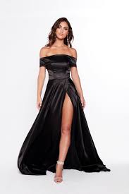 A N Luxe Valeria Satin Gown Black Satin Gown Gowns Satin Dresses