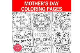 Happy mothers day with flowers. Mothers Day Coloring Pages Printables Grafico Por Happy Printables Club Creative Fabrica