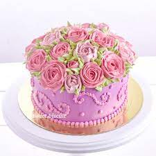 Торт с цветами из крема фото