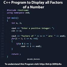 C Program To Display Factors Of A Number Example To Find All Factors Of An Integer Entered By The User C Programming Computer Programming Programming Tutorial