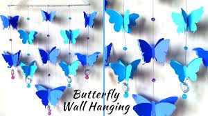 How to make butterfly hanging decorations. Diy Paper Butterfly Wall Hanging Butterfly Wall Decor For Room Decoration Diy Paper Wall Hanging Youtube