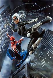 marvel s spider man drops 3 new spidey suits with the heist first dlc chapter release black cat marvel spiderman black cat marvel spiderman