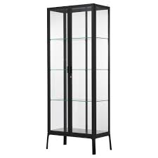 Milsbo Vitrinskap Antracit 73x175 Cm Ikea Glass Cabinet Doors Glass Cabinets Display Glass Door