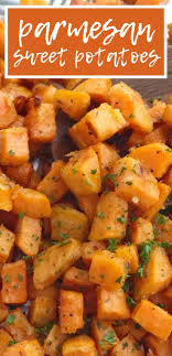 Roasted Garlic Parmesan Sweet Potatoes Together As Family Sweet Potato Recipes Roasted Sweet Potato Recipes Healthy Easy Sweet Potato Recipes