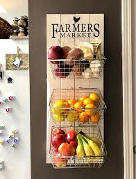 Farmers Market Rustic Produce Wall Hang Fruit Vegetable Etsy Rustic Kitchen Decor Fruit And Vegetable Storage Diy Kitchen Storage