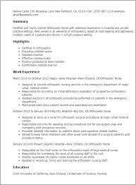 Includes 12 modern, classic and all free pdf examples. 1 Orthopedic Nurse Resume Templates Try Them Now Myperfectresume