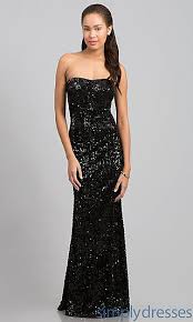 Black And Silver Prom Dresses Floor Length Strapless Black Sequin Dress Long Black Sequin Dress Long Sparkly Dresses Prom Dresses Long