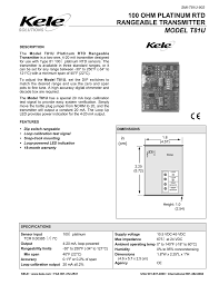 100 Ohm Platinum Rtd Rangeable Transmitter Model T81u