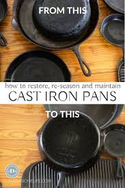 Seasoning New And Restoring Old Cast Iron Pans Seasoned Cast Iron Pan Cast Iron Cleaning Cast Iron Pans