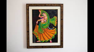 Diy Clay Mural Art Rajasthani Bride On Canvas Murals Fine Art Youtube