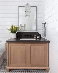 Houzz has millions of beautiful photos from the world's top designers, giving you the best design ideas for your dream remodel or simple room refresh. Golden Oak Bath Vanity On Shiplap Wall Transitional Bathroom