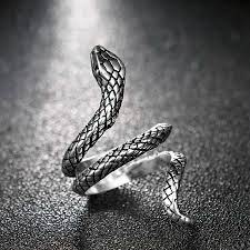 Silver Serpent Ring Gothic Jewelry Rings Snake Ring Silver Rock Rings