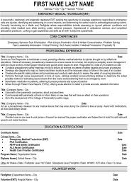 Emergency Medical Technician Resume Sample Template