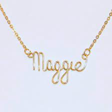 Handmade Personalized 14k Gold Wire Name Necklace Personalized Jewelry Custom Personalized Jewelry Personalized Jewelry Handcrafted Jewelry