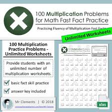 Free interactive exercises to practice online or download as pdf to print. 100 Multiplication Practice Problems Unlimited Worksheets By Mr Clements