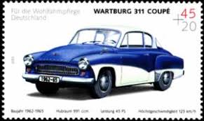 Wartburg a 311 coupe 1958 blau weiß modellauto 1:43 maxichamps. Briefmarke Wartburg 311 Coupe Deutschland Bundesrepublik Wohlfahrt Oldtimer Automobile 2002 2003 Mi De 2362 Sn De B923 Yt De 2188 Sg De 3238 Afa De 3286