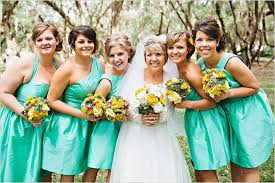 Aqua And Yellow Backyard Wedding Aqua Bridesmaid Dresses Aqua Bridesmaids Bridesmaid