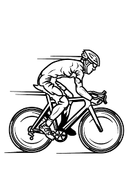 These bold 'n bossy dirtbike printables are ready for you to print out and color: Racer Rides Fast On A Racing Bike Coloring Book Razukraski Com