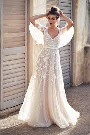 3d Floral Embroidered V Neck A Line Wedding Dress With Draped Sleeves Kleinfeld Bridal This delicate netting (think a ballerina's tutu) gives wedding gown a feminine and since 2004, we've been connecting buyers and sellers of new, sample and used wedding dresses and bridal party gowns. 3d floral embroidered v neck a line wedding dress with draped sleeves