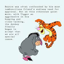 Eeyore, the old grey donkey, stood by the side of the stream, and looked at himself in the water. Donkey Philosophy Eeyore Quotes Winnie The Pooh Quotes Pooh Quotes