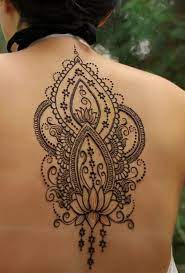 Apply our tattoos on your arm, neck, leg, back, you decide! Lotus Back Piece Jpg Henna Tattoo Back Back Henna Henna Tattoo Designs