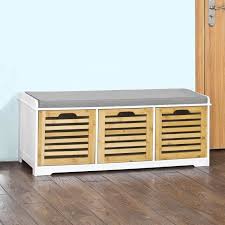 Sobuy Fsr23 Wn Banc De Rangement Avec Coussin Et 3 Cubes Meuble D Entree Confortable L105cmxp35cmxh43cm Banc De Rangement Meuble Entree Banc De Rangement Avec Coussin