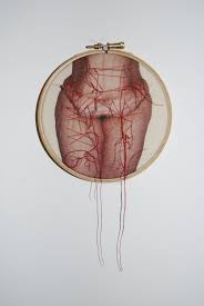 Rebecca Harris 2013 Photo Printed Onto Calico And Manipulated With Stitching Work In Progress For Obesity Projec Feminism Art Feminist Art Embroidery Art