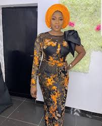 2019 Stylish Asoebi Long Gown Styles Lace Gown Styles African Print Fashion Dresses Lace Dress Styles