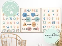 Rainbow Classroom Theme Educational Printables Set Of 3 Etsy Classroom Themes Preschool Classroom Decor Printable Classroom Decor