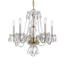 Trad Crystal 5 Light Crystal Chandelier