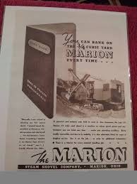 Vintage 1938 Marion Steam Shovel Ad Advertisement. Type 331